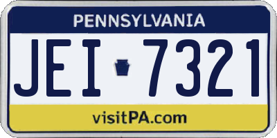 PA license plate JEI7321