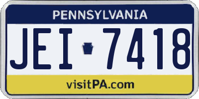 PA license plate JEI7418
