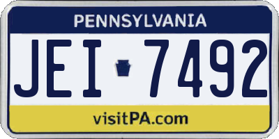 PA license plate JEI7492