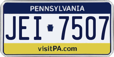 PA license plate JEI7507