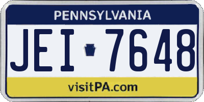 PA license plate JEI7648