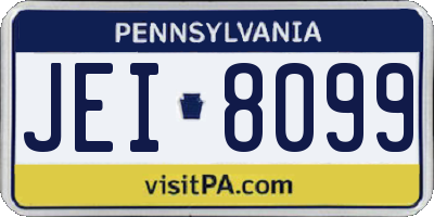 PA license plate JEI8099