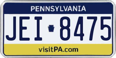 PA license plate JEI8475