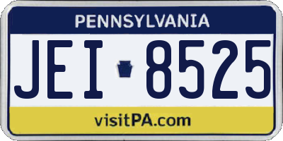 PA license plate JEI8525