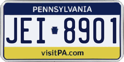 PA license plate JEI8901
