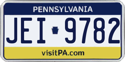 PA license plate JEI9782