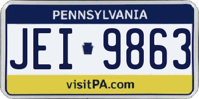 PA license plate JEI9863