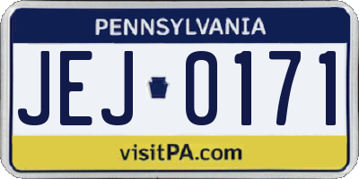 PA license plate JEJ0171