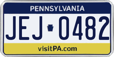 PA license plate JEJ0482