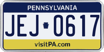 PA license plate JEJ0617