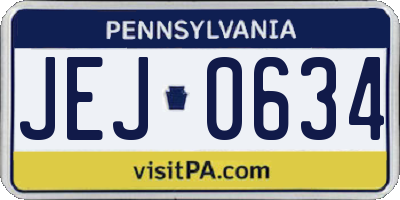 PA license plate JEJ0634