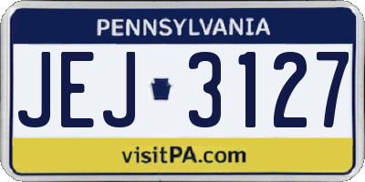 PA license plate JEJ3127