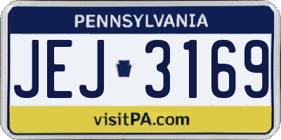 PA license plate JEJ3169