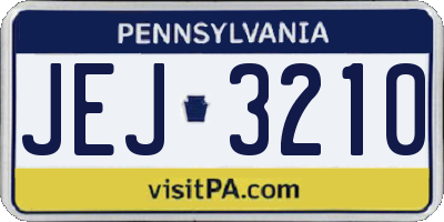 PA license plate JEJ3210