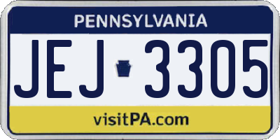 PA license plate JEJ3305