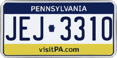PA license plate JEJ3310