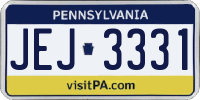 PA license plate JEJ3331