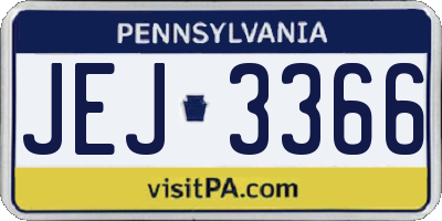 PA license plate JEJ3366