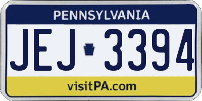 PA license plate JEJ3394