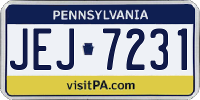 PA license plate JEJ7231
