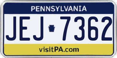 PA license plate JEJ7362