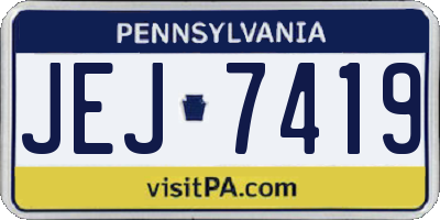 PA license plate JEJ7419