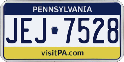 PA license plate JEJ7528