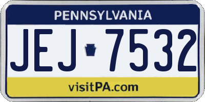 PA license plate JEJ7532