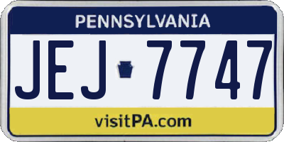 PA license plate JEJ7747