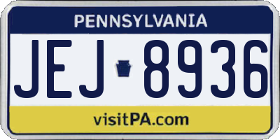 PA license plate JEJ8936