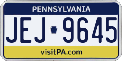 PA license plate JEJ9645
