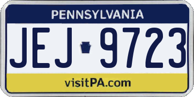 PA license plate JEJ9723