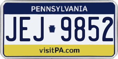 PA license plate JEJ9852