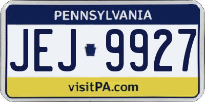 PA license plate JEJ9927