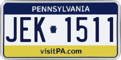 PA license plate JEK1511