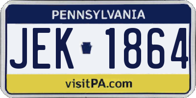 PA license plate JEK1864