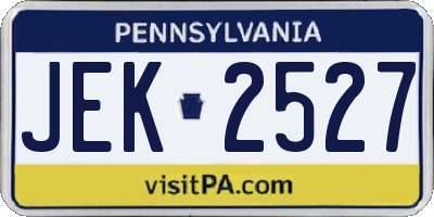 PA license plate JEK2527