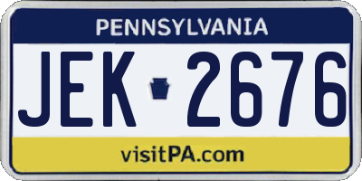 PA license plate JEK2676