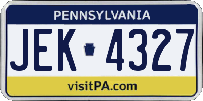 PA license plate JEK4327