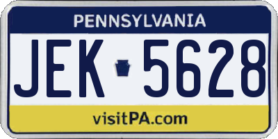 PA license plate JEK5628