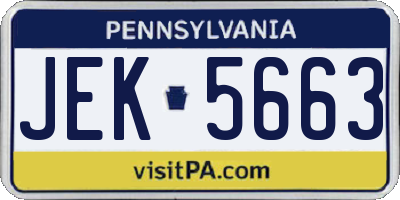 PA license plate JEK5663