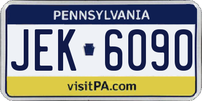PA license plate JEK6090