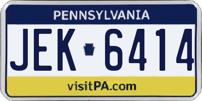 PA license plate JEK6414
