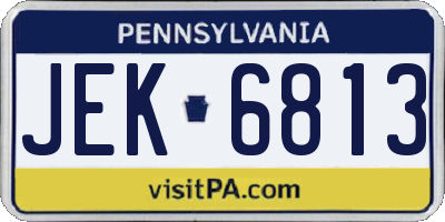 PA license plate JEK6813