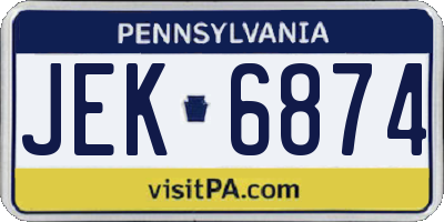 PA license plate JEK6874