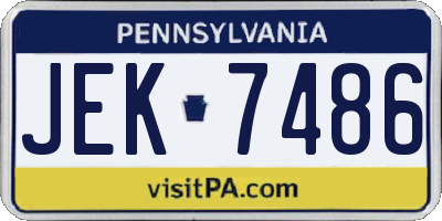PA license plate JEK7486