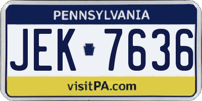 PA license plate JEK7636