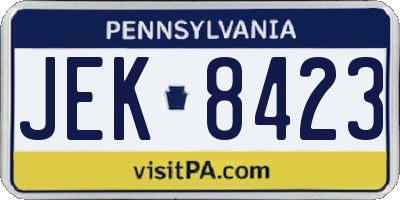 PA license plate JEK8423