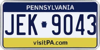 PA license plate JEK9043