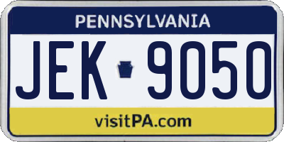PA license plate JEK9050